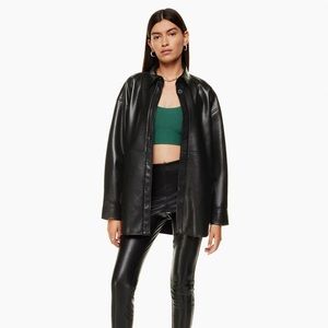 NWT Aritzia Babaton Vegan Leather Original Pelli Shirt